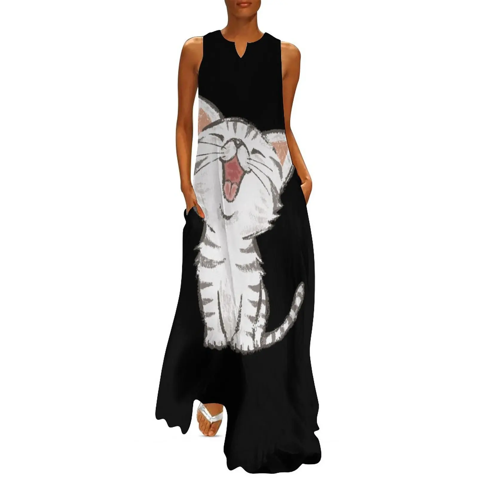 American Shorthair Happy Long Dress, elegante, schicke Damenkleider, elegante Promotion-Partykleider für Damen 2025, Kleid