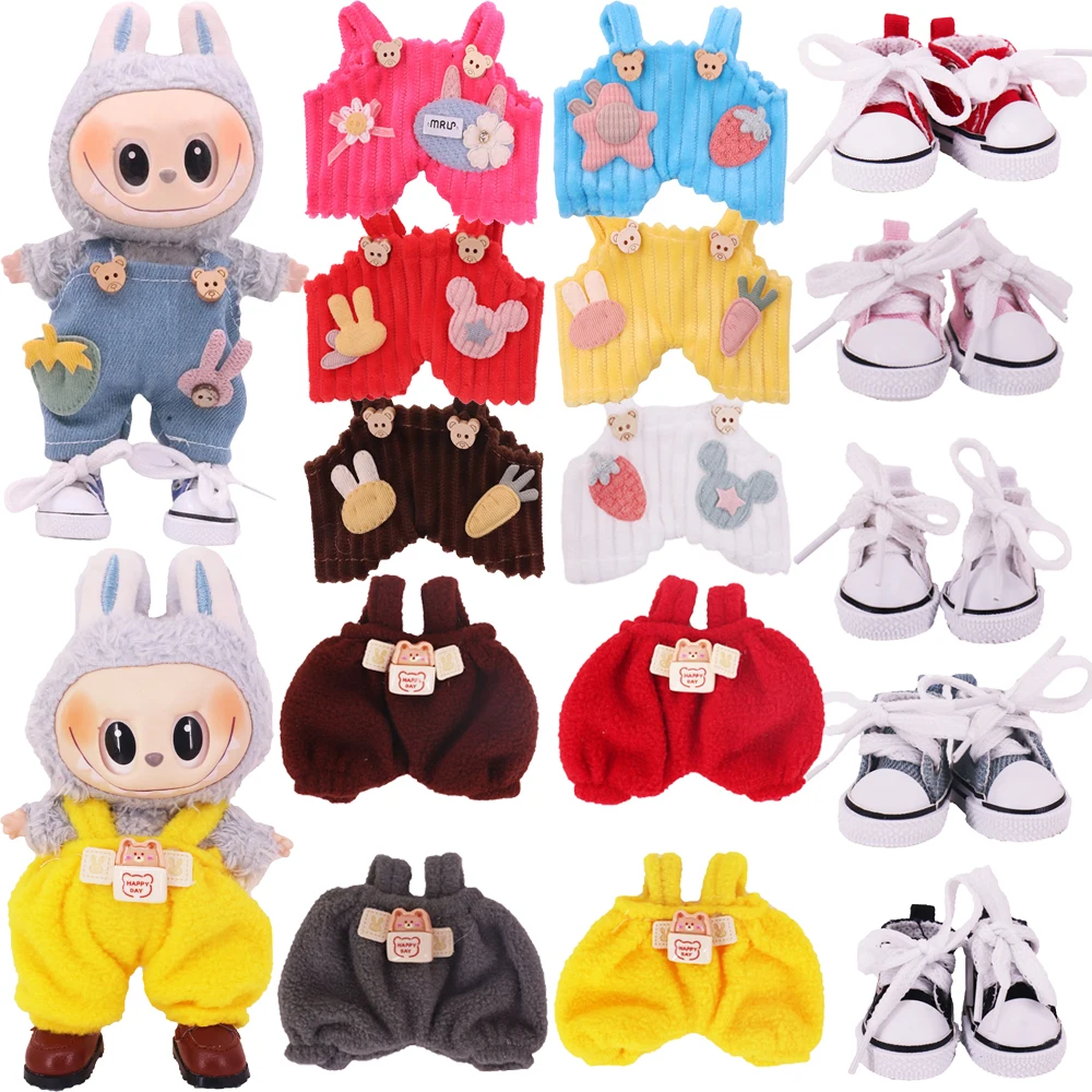 

Брюки с ремешком + парусиновая обувь для лабу, аксессуары для одежды V1 V2 V3, 17 см, плюшевая кукла, игрушки для девочек, подарки на день рождения и Рождество