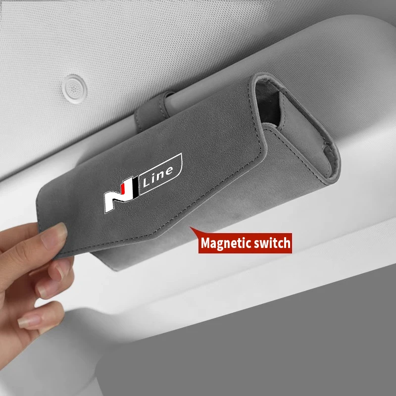 Caja de almacenamiento de gafas de sol para coche, accesorios con Clip para Hyundai Sonata Elantra Tucson N Line Veloster Kona i30 i20 i10