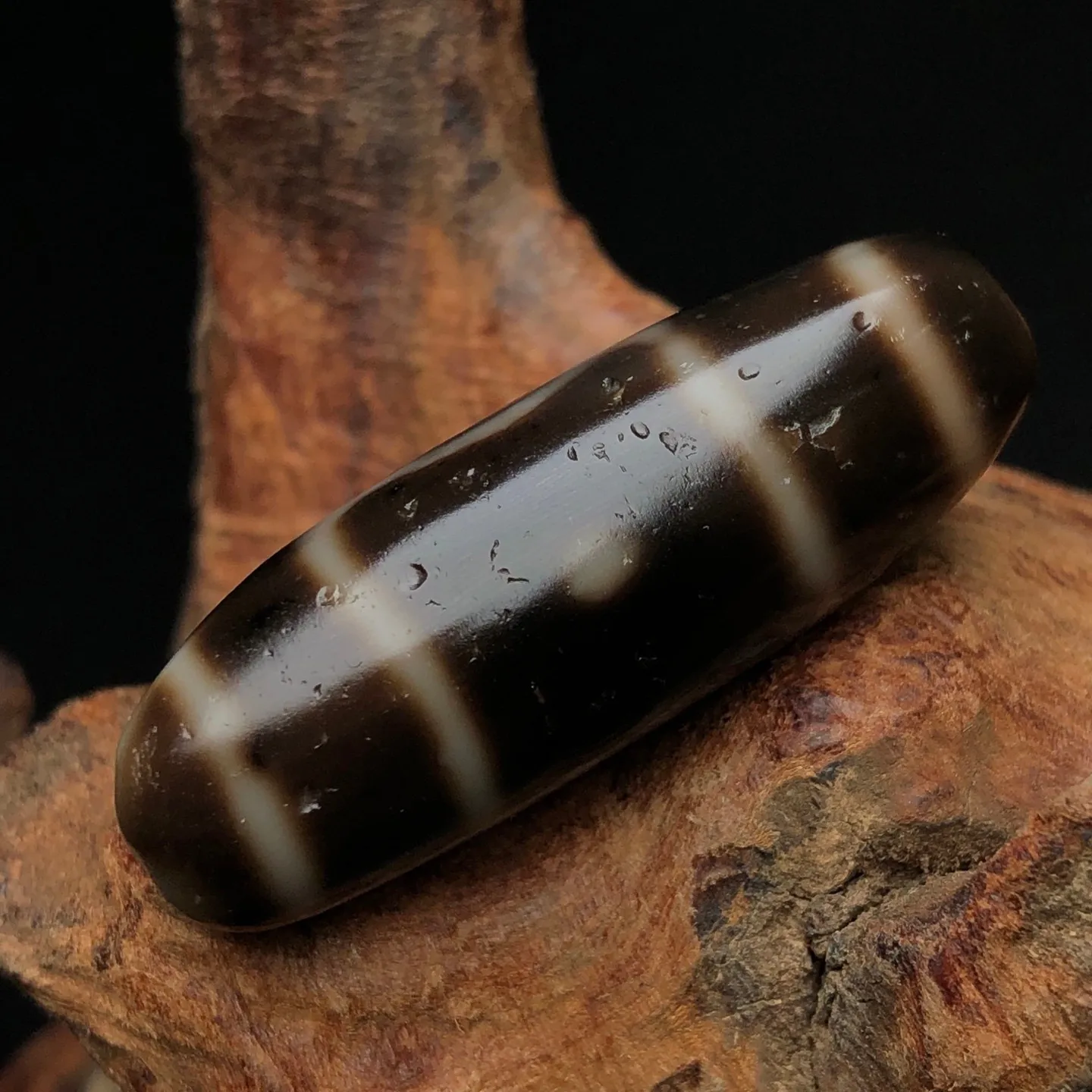 Rare Tibetan Buddhism Agate Heaven Earth Dzi Bead Amulet Necklace Pendant G5670