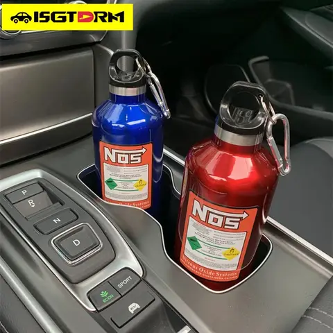 ISGTDRM รถฉนวนกันความร้อนถ้วย NOS ไนโตรเจนกระบอกสูญญากาศกาต้มน้ําสแตนเลสความจุ 500 ML ขวดกีฬาถ้วยน้ํา