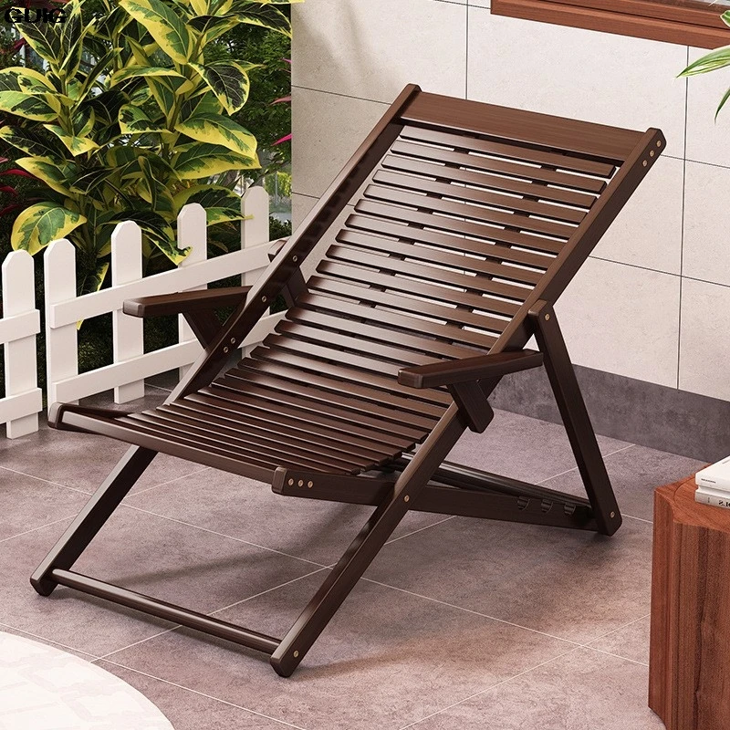 

GUIG Folding Lounge Chair For Home Use Single Person Nap Elderly Chair Yard Cooling Chair Nap Bamboo Chair Balcony Leisure Chair
