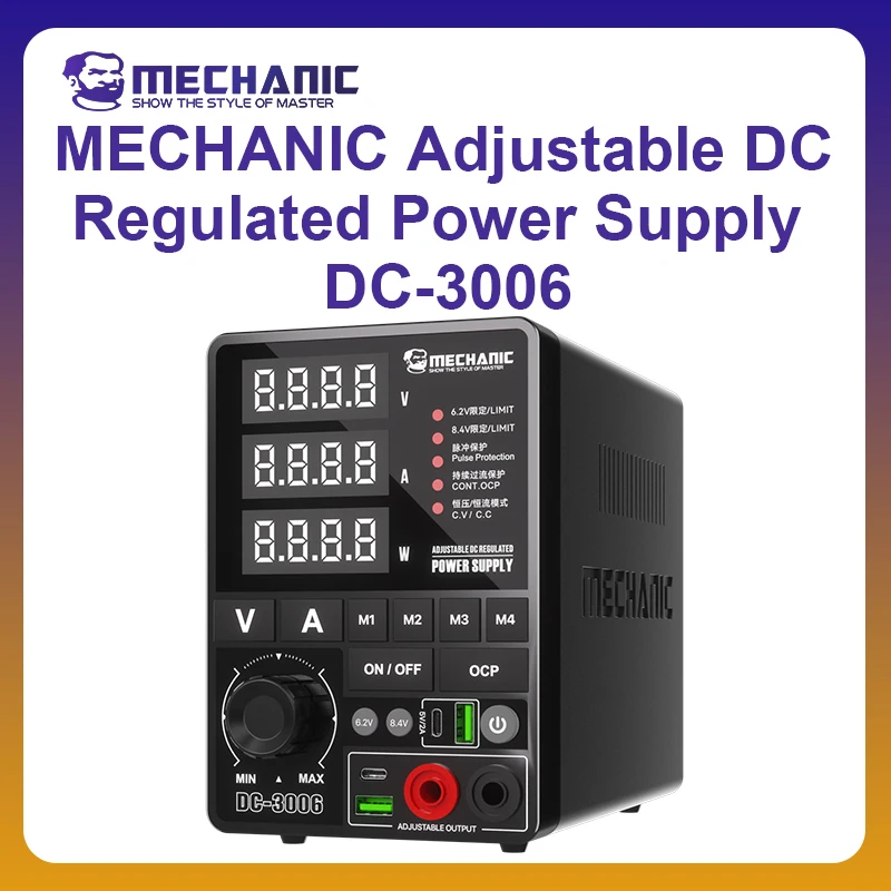 MECHANIC OFFICIAL DC-3006 Adjustable DC Power Supply 0-30V 6A/10A Precise Adjustment Professional Phone Repair Tools