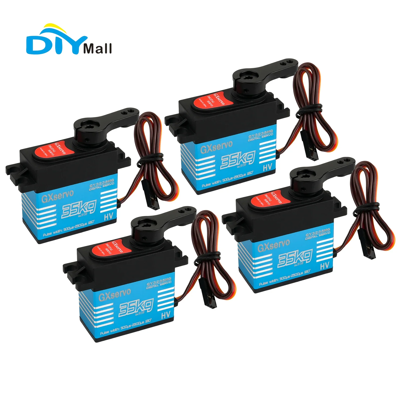 

4 шт. GXservo 35 кг цифровой серводвигатель с высоким крутящим моментом - 180 ° /270 ° Регулируемый угол для 1/8 1/10 RC Car Boat Truck