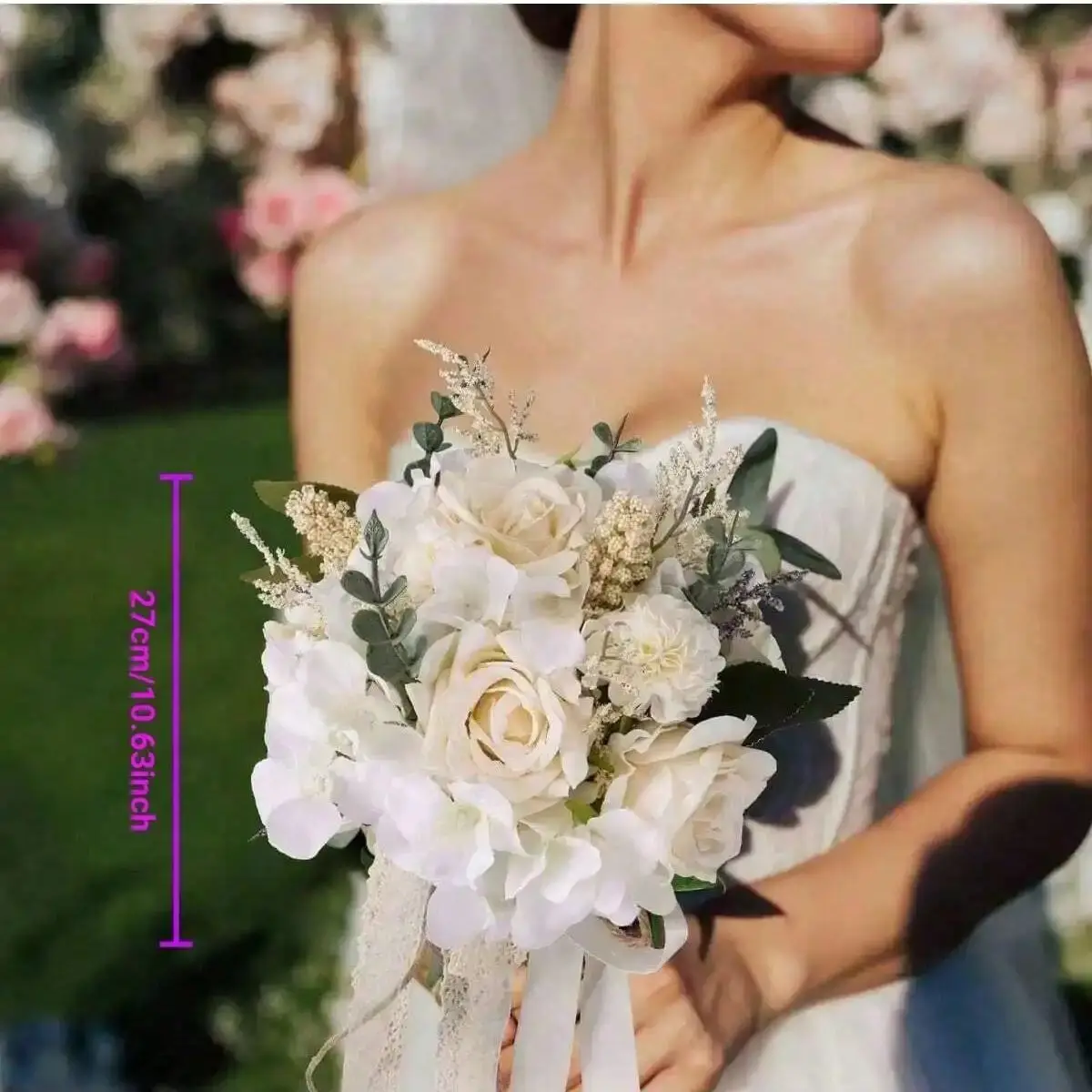 Artificial Roses Flowers Wedding Bouquets Wedding Photography Bouquet Marriage Photo Props Bride Holding Flower Valentine's Day image 6