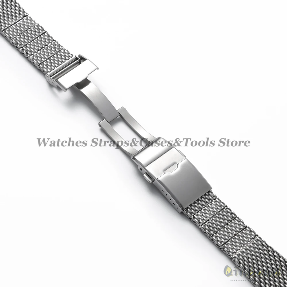 Watch Buckle 16mm 18mm Stainless Steel Folding Clasp for Breitling for Seiko Watchband Solid Metal Men Silver Button Accessories image 3