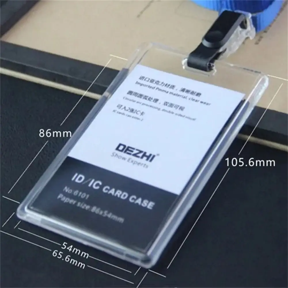 1 Pc Acrylic Name Card Cover Adjustable Work Identity Employee Card Bank Card Lanyard Neck Straps Employee's Staff Badge Cards