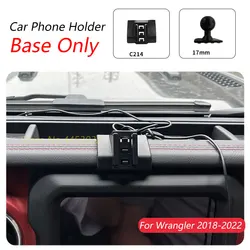 JEEP Wrangler 2018-2022 차량용 전화 홀더 특수 고정 브래킷베이스 17mm 공기 배출구를 차단하지 않음 인테리어 액세서리