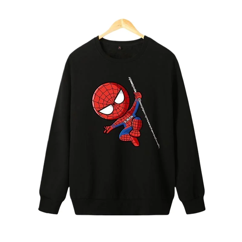 Marvel Authorized Co-branded Spider-Man Hero Expedition Casual Men's Printed Cotton Multi-link Round-neck Hoodie
