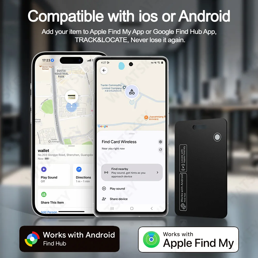 Googel Find My Wallet Finder IOS Smart Bluetooth Tracker Card ومحدد موقع العناصر لعلامات الأمتعة وجوازات السفر Find My (Android وI) #2