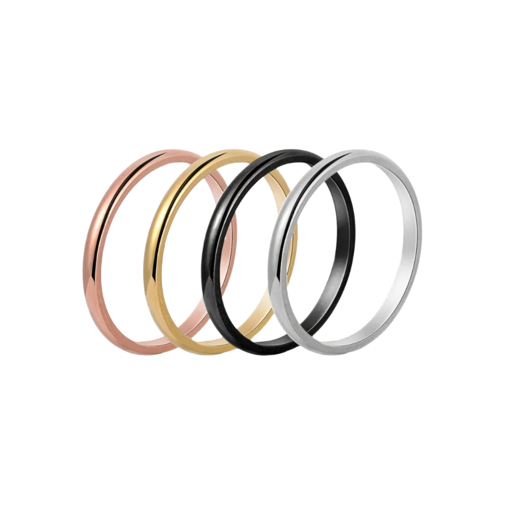 2 مللي متر النساء فتاة حجم 3-10 مجوهرات الحفلات الفولاذ المقاوم للصدأ إصبع المفصل عادي Band Thin الدائري