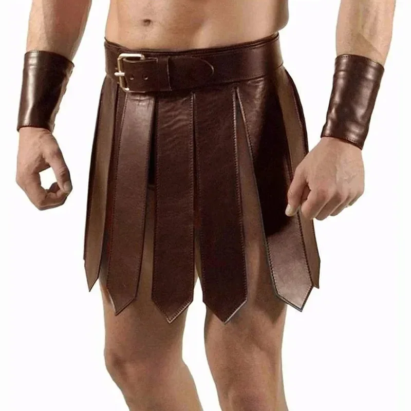 Legion Gladiator Battle Belt Skirt Men Women Steampunk PU Leather Armor Dress Medieval Greek LARP Cosplay Costume