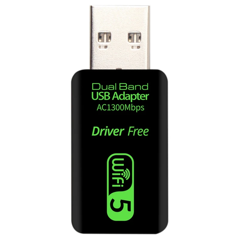 เราเตอร์ยูเอสบีการ์ดเครือข่ายไร้สายอินเตอร์เน็ตไร้สายตัวรับสัญญาณคอมพิวเตอร์5G dual-band กิกะบิต1300เมตรสำหรับพีซี1ชิ้น