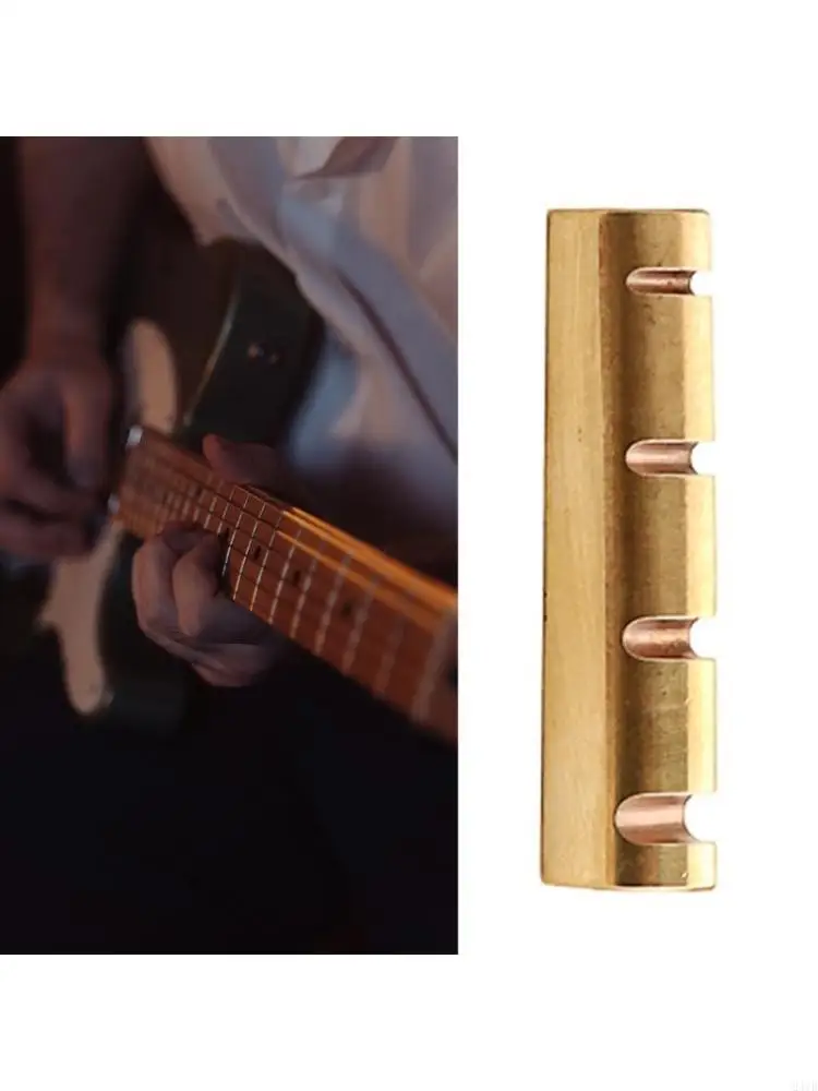 

4-String Bass Guitar Top Nut Saddle Pre-Slotted Replacement Easy to Install