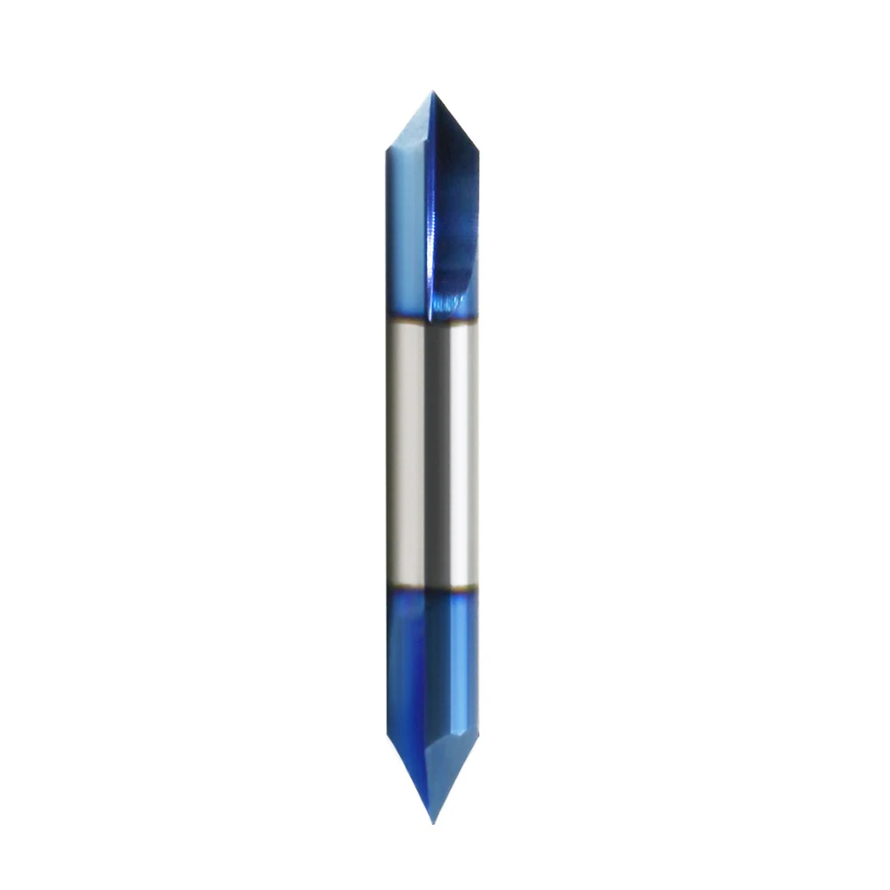 Double Head Solid Carbide V Type Cutter 1/4 High Hardness AlTiN Coated Drill Perfect for Precision Metalworking Tasks