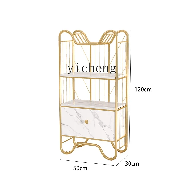 

ZZ Zc Shelf Golden Product Display Cabinet Living Room Storage Multi-Layer Floor Bookshelf Iron Art