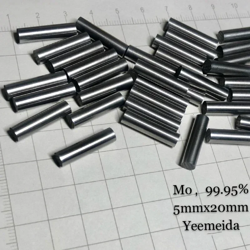 몰리브덴 금속 기둥 고밀도 Mo 99.95% 순수 크기, 무게 각각 약 3.95g, 5x20mm