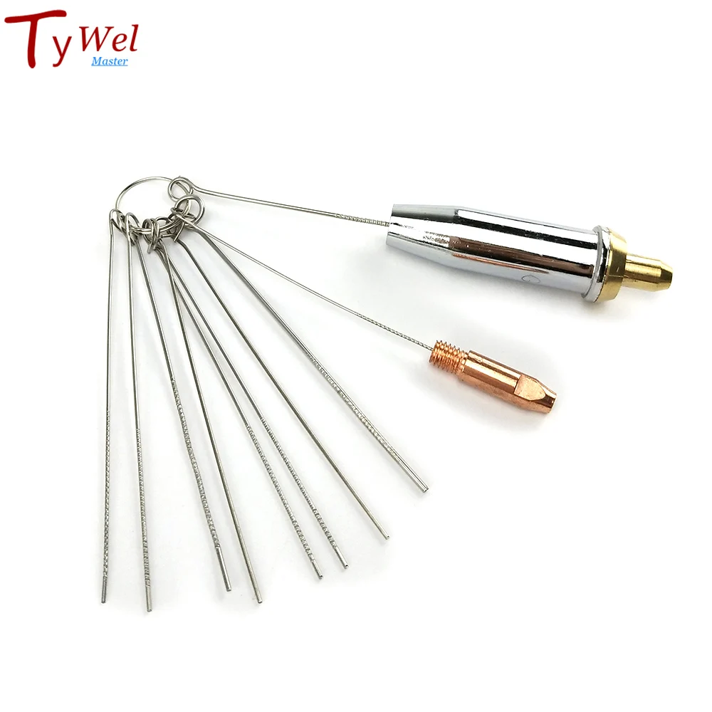 Nozzle Cleaner Gas Welding Brazing Cutting Torch Tip Cleaner 10Pcs Set 0.6mm-1.3mm Guitar Nut Needle Files Nozzle Jet