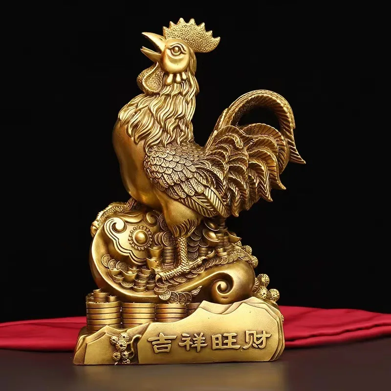 

Guyunzhai Cock Brass Grilled Ham and Chicken GOLDEN ROOSTER Furnishings Ornaments Crafts Living Room Decoration