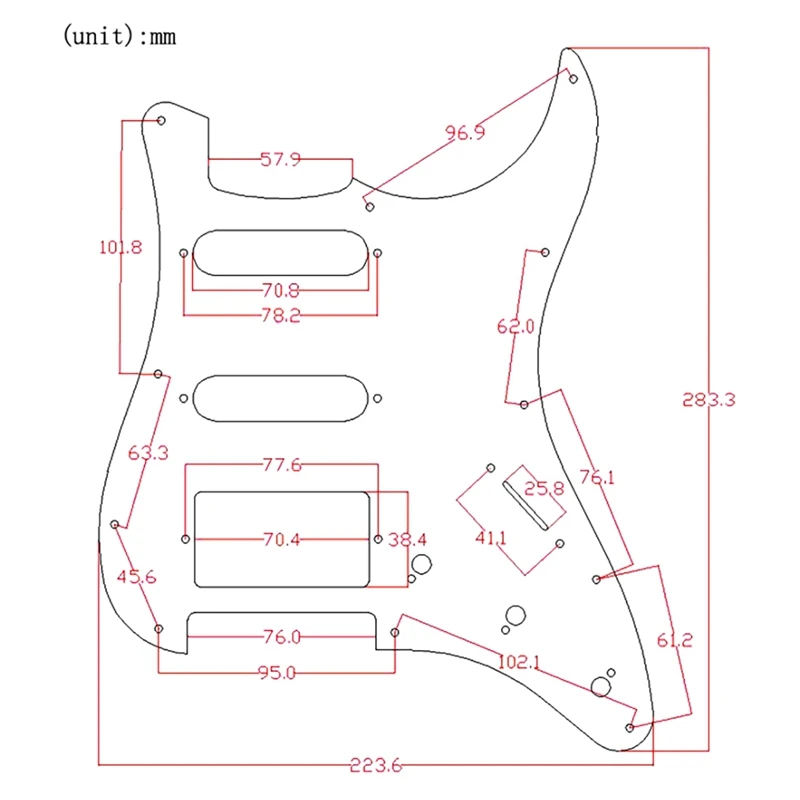 Golpeador de guitarra con espejo, 11 agujeros, placa rascadora de guitarra ST SSH con 11 Uds., tornillos de golpeador para accesorios de guitarra FD ST