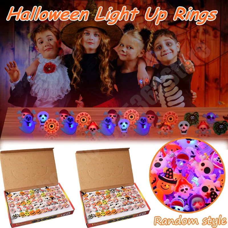 

Кольца с подсветкой на Хэллоуин, сувениры для вечеринки на Хэллоуин, светящиеся игрушки со вспышкой на палец, светодиодное кольцо для детей и взрослых, реквизит для фотосъемки
