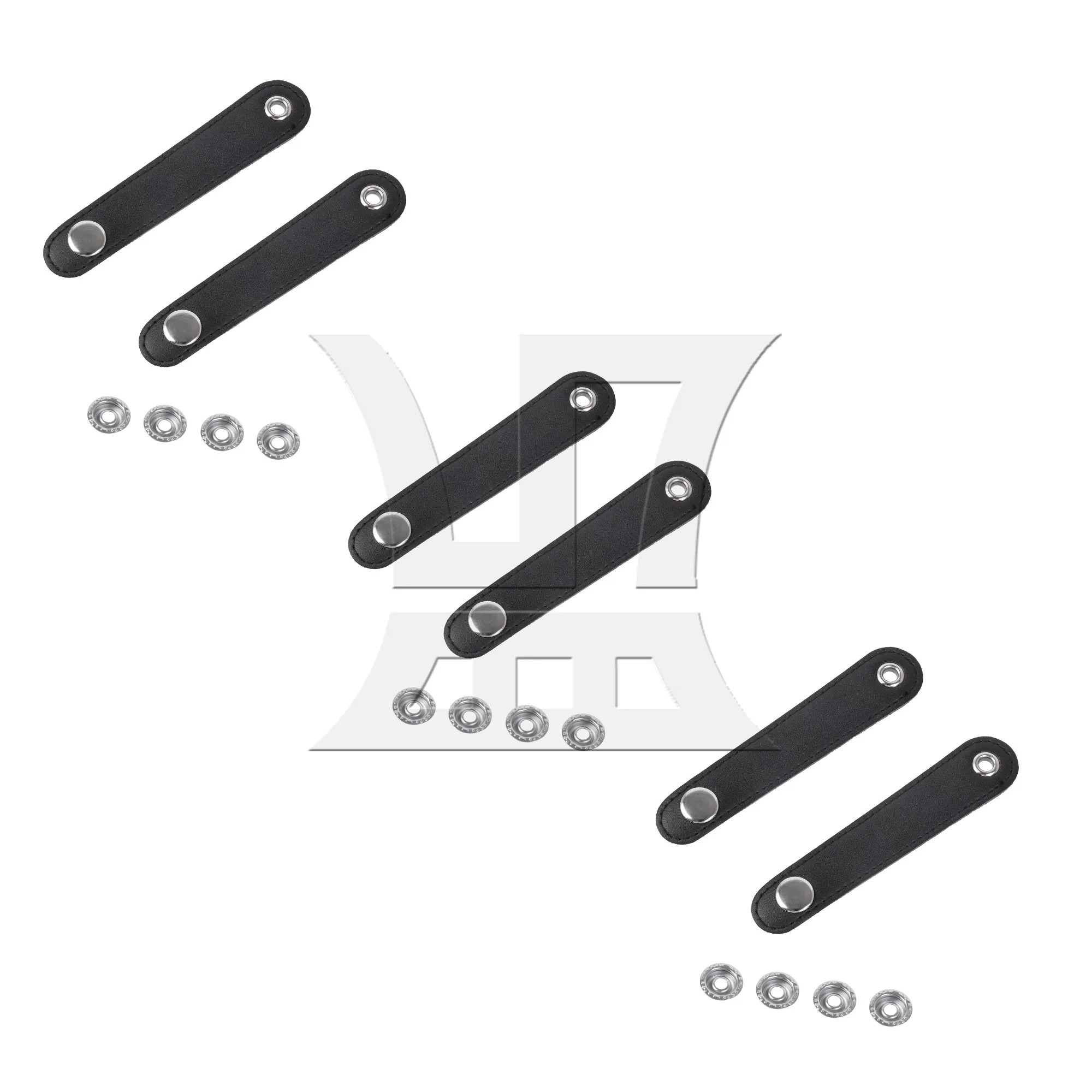 Yibuy 6 шт. черные кожаные регулируемые ремни-аккордеон 10 см с пряжками