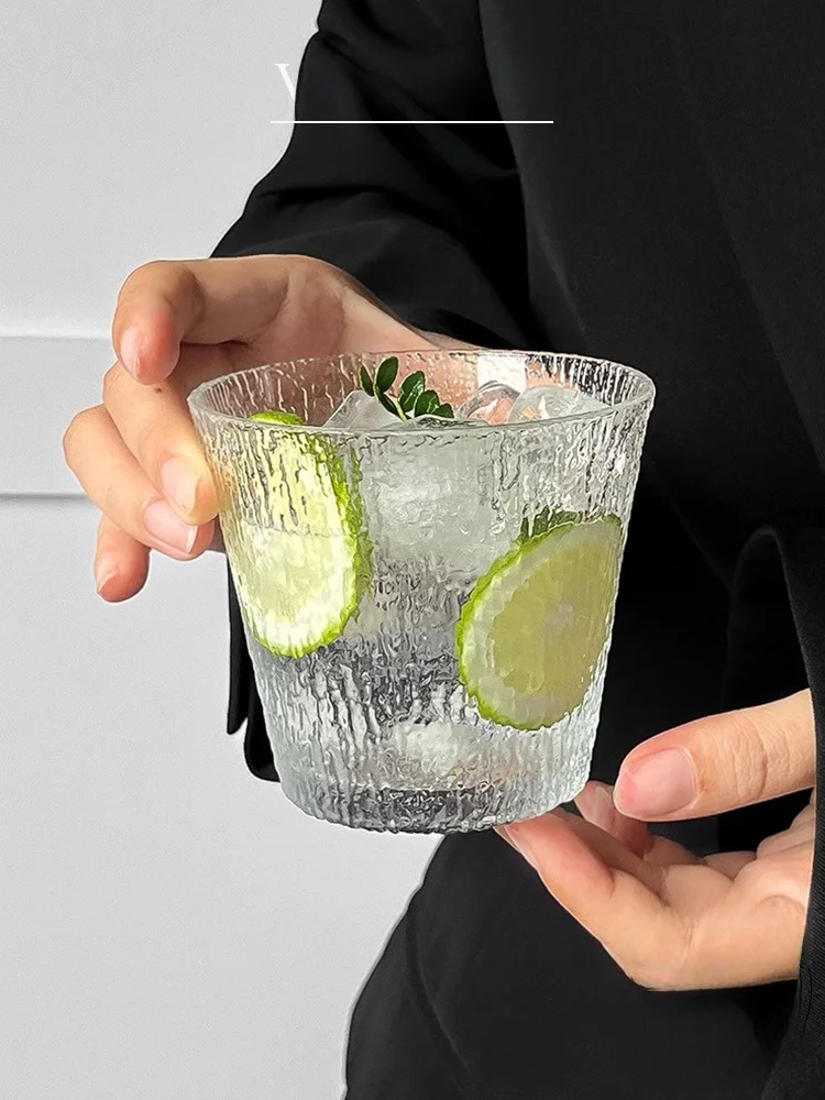 

Vintage Japanese Style Whiskey Glass Crystal Glass Cup Vertical Stripe Design for Serving Foreign Liquor And Juices