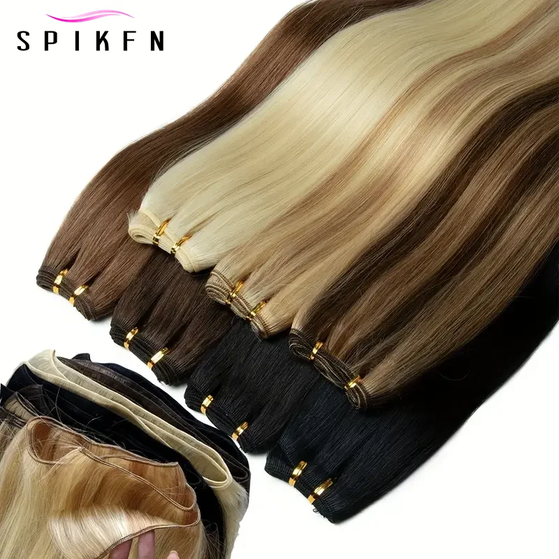 

Straight Remy Human Hair Weft Extensions Natural Brazilian Machine Remy Sew-In Weave Bundles 12-24 Inches 50g/pack