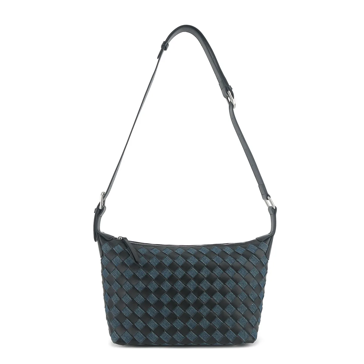 FIRMRANCH 2026 New Special Canvas And Cowhide Patchwork Color-Blocking Woven Design Trend Women's Single Shoulder Crossbody Bag view 6