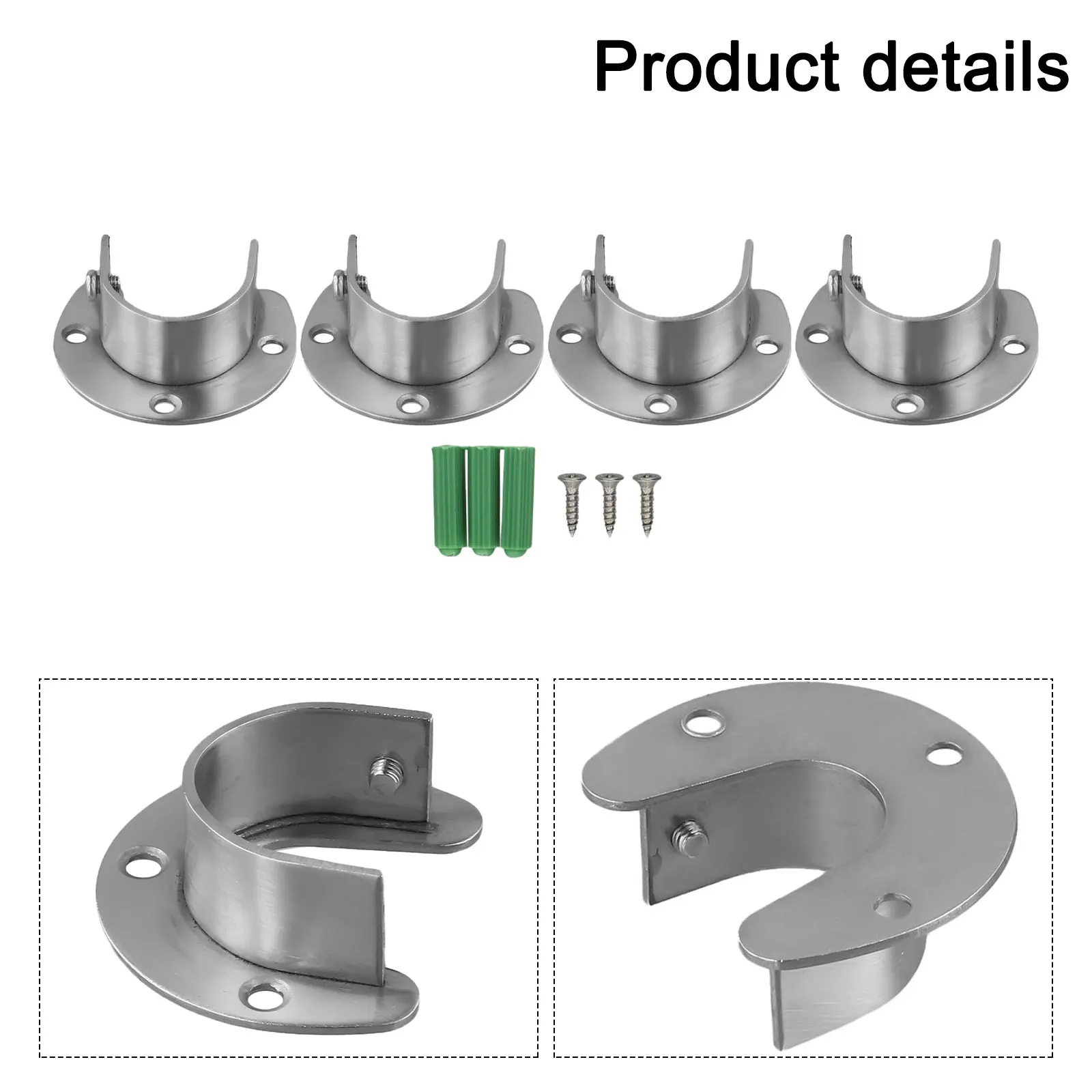 Home Organization Flange Kit Moisture Resistant Shelf Support Bracket Mounting System Rustproof Material Screw Included 4pcs Set