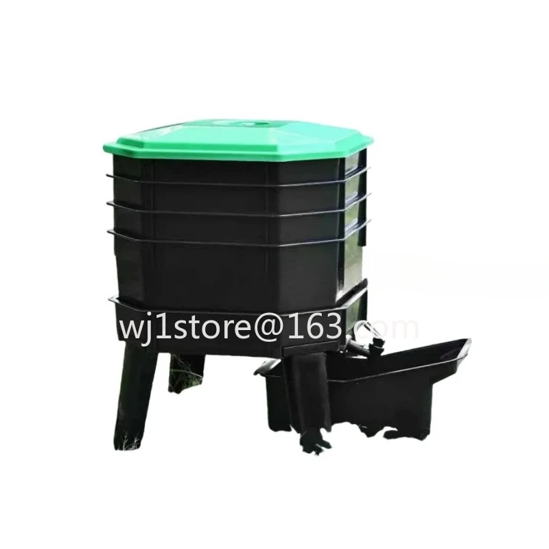Detachable Rectangular Worm Compost Bin Fertilizer DIY Farm Earthworm Composter Bin 4-Layer Large Capacity Fertilizer Tower