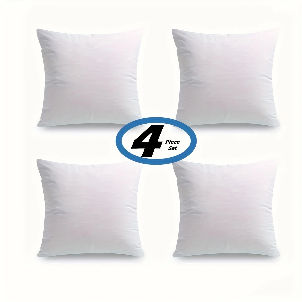 4 Pieces Of Ultra Soft White Ultra-Fine Fiber Pillow Core Anti Allergic, 100% Polyester Filling, Sofas, Beds, Garden Mats, Etc.
