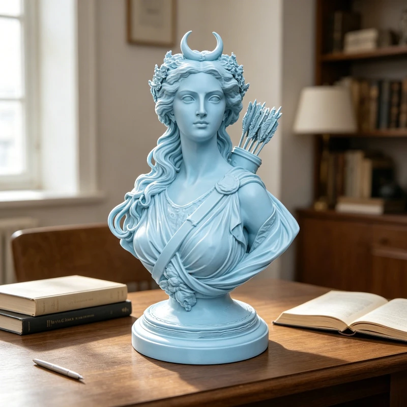 Young Artemis Bust, Greek Goddess Sculpture, Minimalist Art Decor, Elegant Home & Office Ornament, Creative Gift