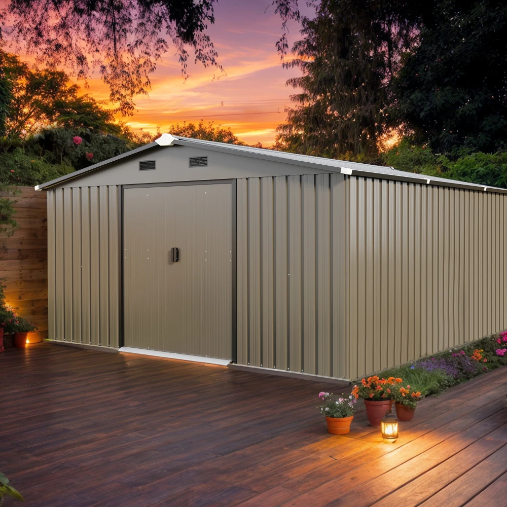

Ye Campcraft 10*12ft 0.23mm Color Steel Plate Storage Sheds with Surface Protective Film, Two Daylight Windows, A Practical & Thoughtful Gift, Two Colors to Freely Select