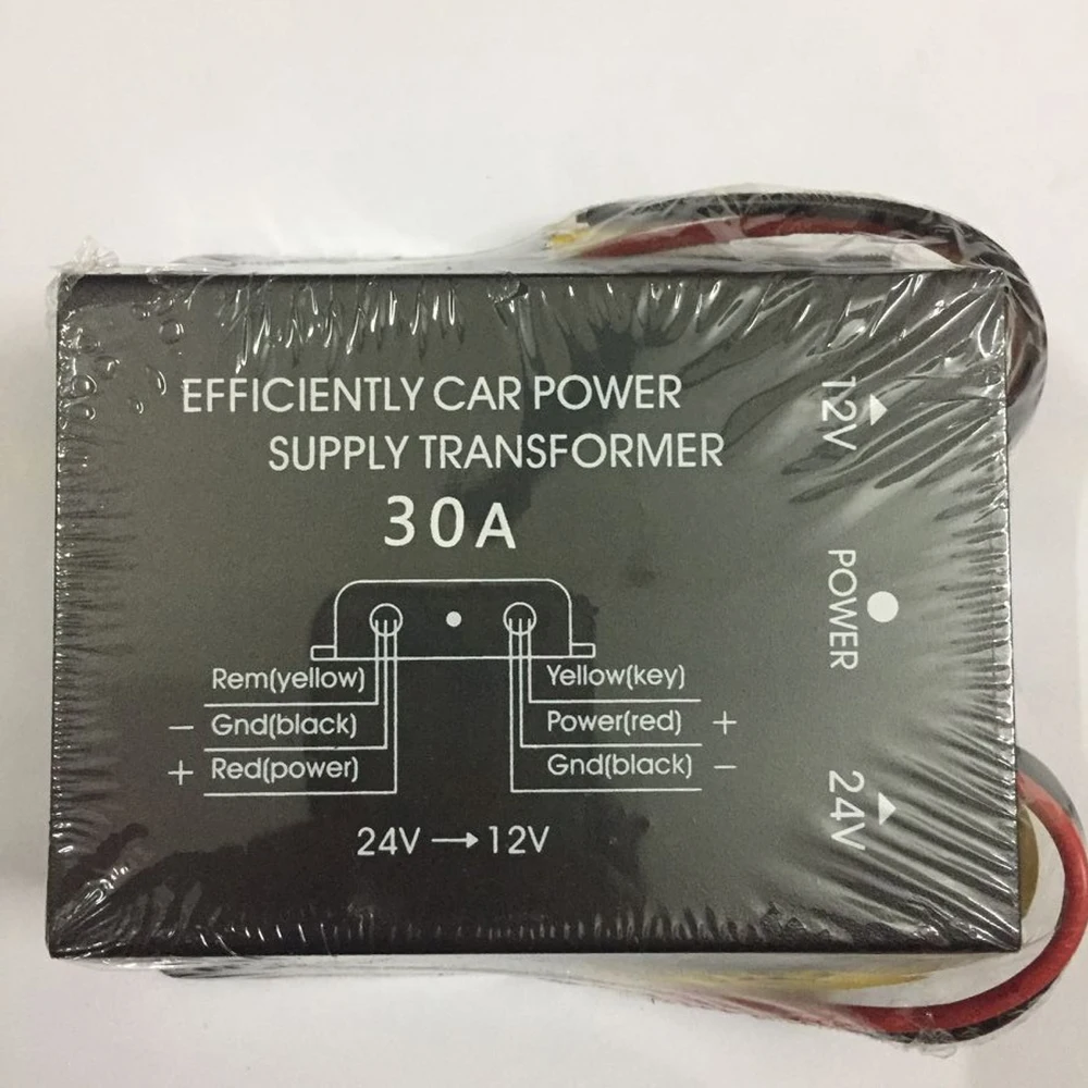 NEWEST DC Voltage Reducer 24V Step Down to 12V 15A 20 25 30A Audio Navigation Device for Trucks Buses 24 V Converter 12 V
