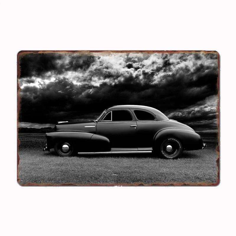 1947 Chevrolet, Black White Metal Poster Sign Club Mural Wall Art Plaque Tin Room Decoration Home Decor