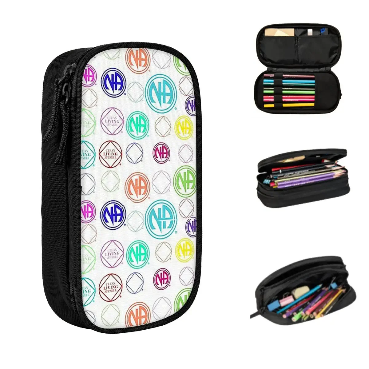 

Красочные Чехлы для карандашей с надписями NA и с логотипом наркотиков анонимные Подарочные Чехлы для ручек футляр для карандашей для мальчиков и девочек канцелярские принадлежности