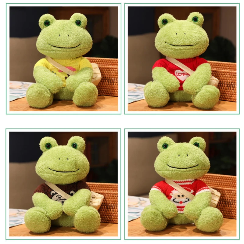 25 سنتيمتر الاطفال الضفدع ألعاب من نسيج مخملي لطيف محاكاة أنيمي الضفدع لعب للفتيات Kawaii RagDoll رقيق محشوة الحيوان الأطفال هدية عيد ميلاد #6