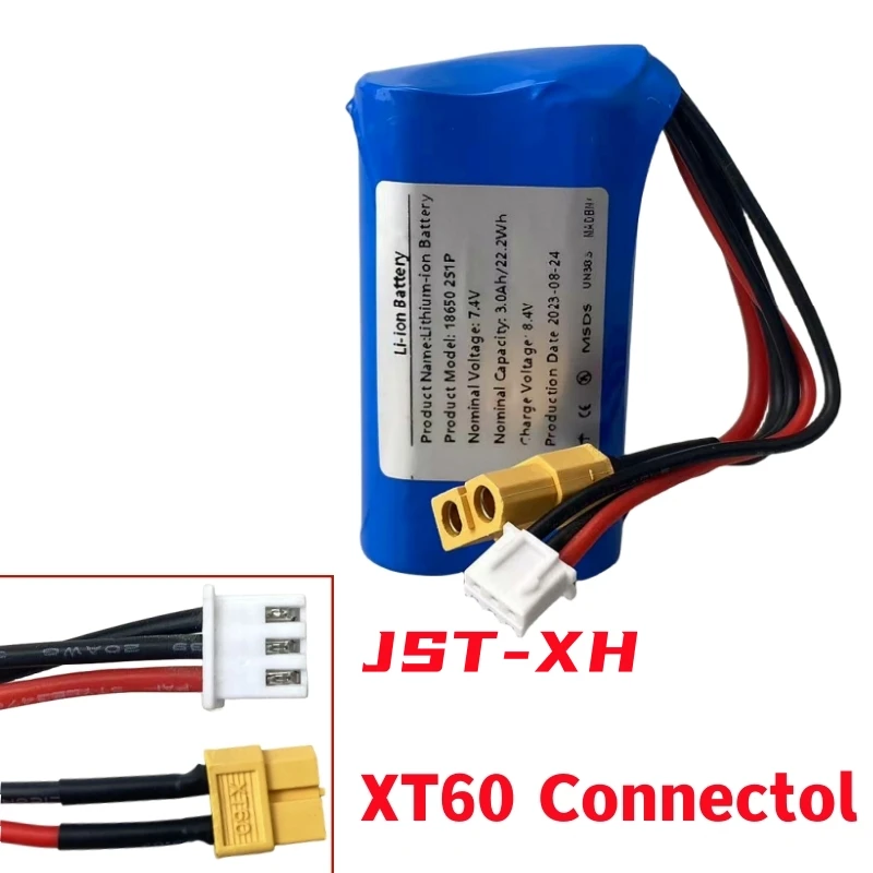 Batterie Li-ion 7.4V 3000mAh 2S1P pour modèle d'avion, télécommande, pièces RC