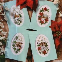 CD43 Cross Stitch Kit Package Greeting Cards Needlework Counted Cross-Stitching Kits Christmas Mother's Father's Day Birthday