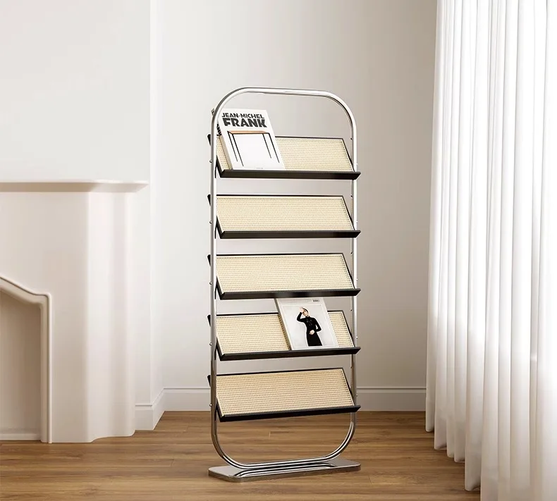 Medieval solid wood magazine multi-layer storage promotional materials display rack