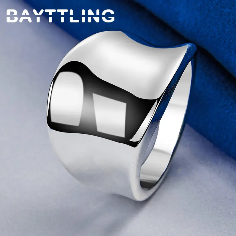 

New 925 Sterling Silver 6/7/8/9/10# Glossy Twisted Ring For Men Women Punk Hip Hop Party Gifts Jewelry Accessories