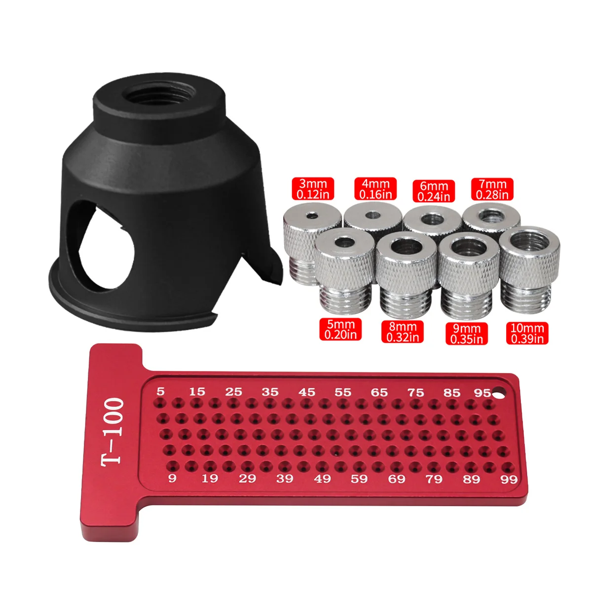 3-10mm steel drill measurement accuracy aluminum bag hole fixture liner and vertical drill guide woodworking tool