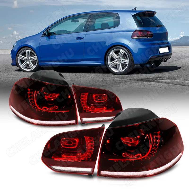 

1Set LED Tail Light Assembly For VW Golf6 Mk6 R20 2008 2009 2010 2012 2013 Flowing Water Turning Signal Taillight Original Red