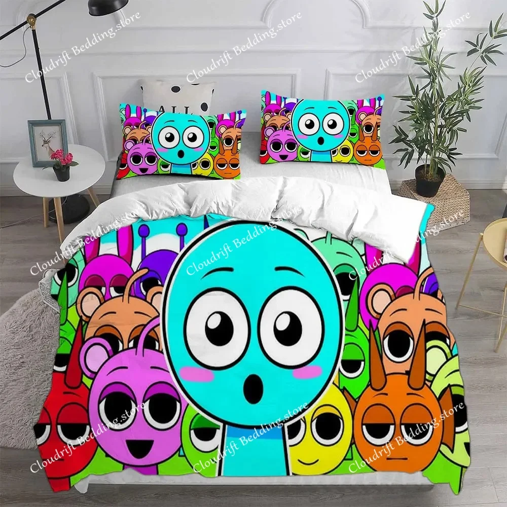 New 3d Print Game S-Sprunki Bedding Sets Bed Cover Comforter Duvet Cover Pillow Case Kids Adult Bedroom Decoration
