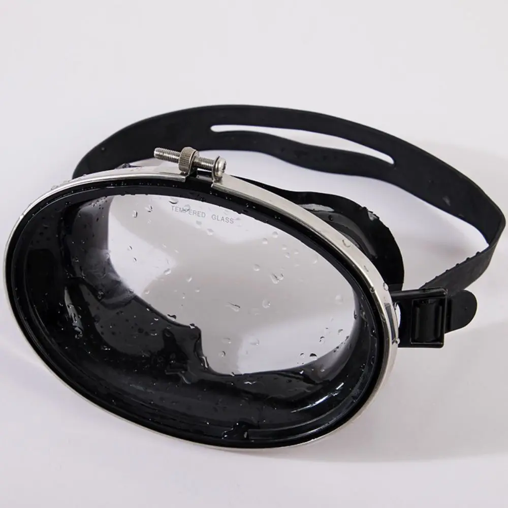 Classic Tempered Glass Diving Mask Oval Shape Single Lens Swimming Goggles Wide View Anti Fog Diving Goggles Snorkeling