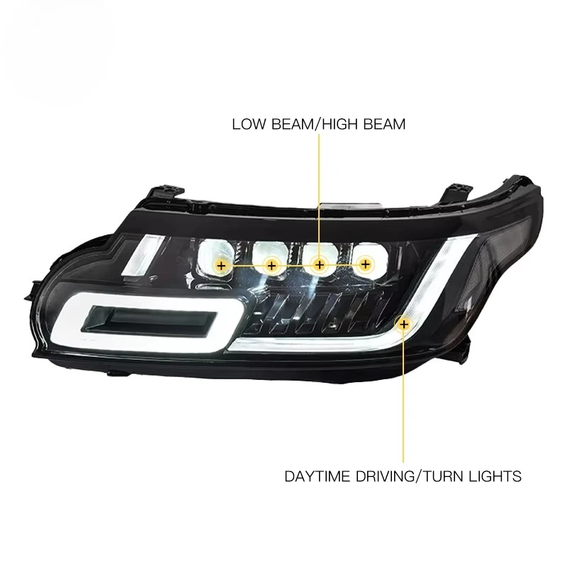 YU GUANG لـ 2014-2017 رينج روفر سبورت L494 LED المصابيح الأمامية ترقية 4 عدسة DRL رئيس مصباح حالة جديدة اكسسوارات السيارات مخصص #5