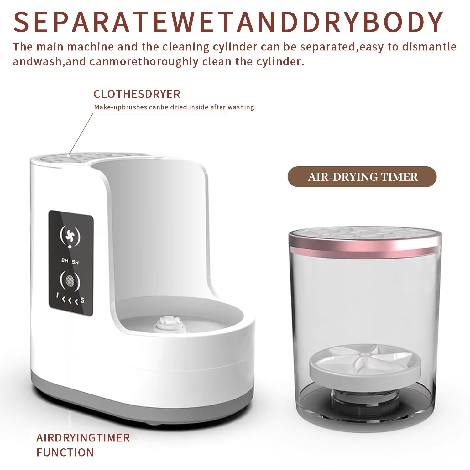 Electric Makeup Brush Cleaner Machine Smart Time Saving High Efficient Safe Cosmetic Brushes Cleaning Tool for Home Salon Use