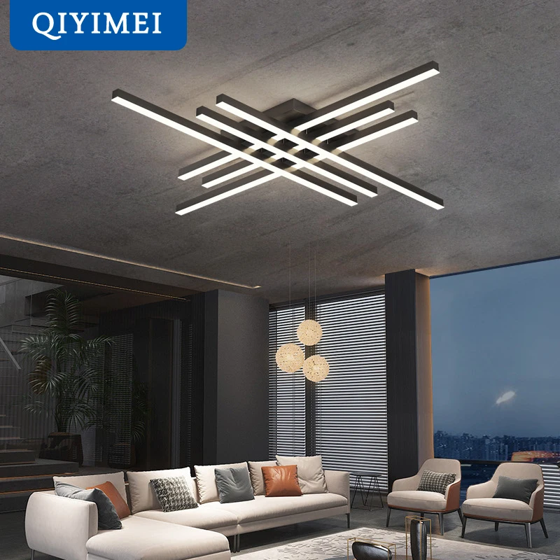 ouro preto acrilico led lustres de iluminacao interior para o quarto lampadas sala estar jantar brilho luzes luminaria droppshiping 01