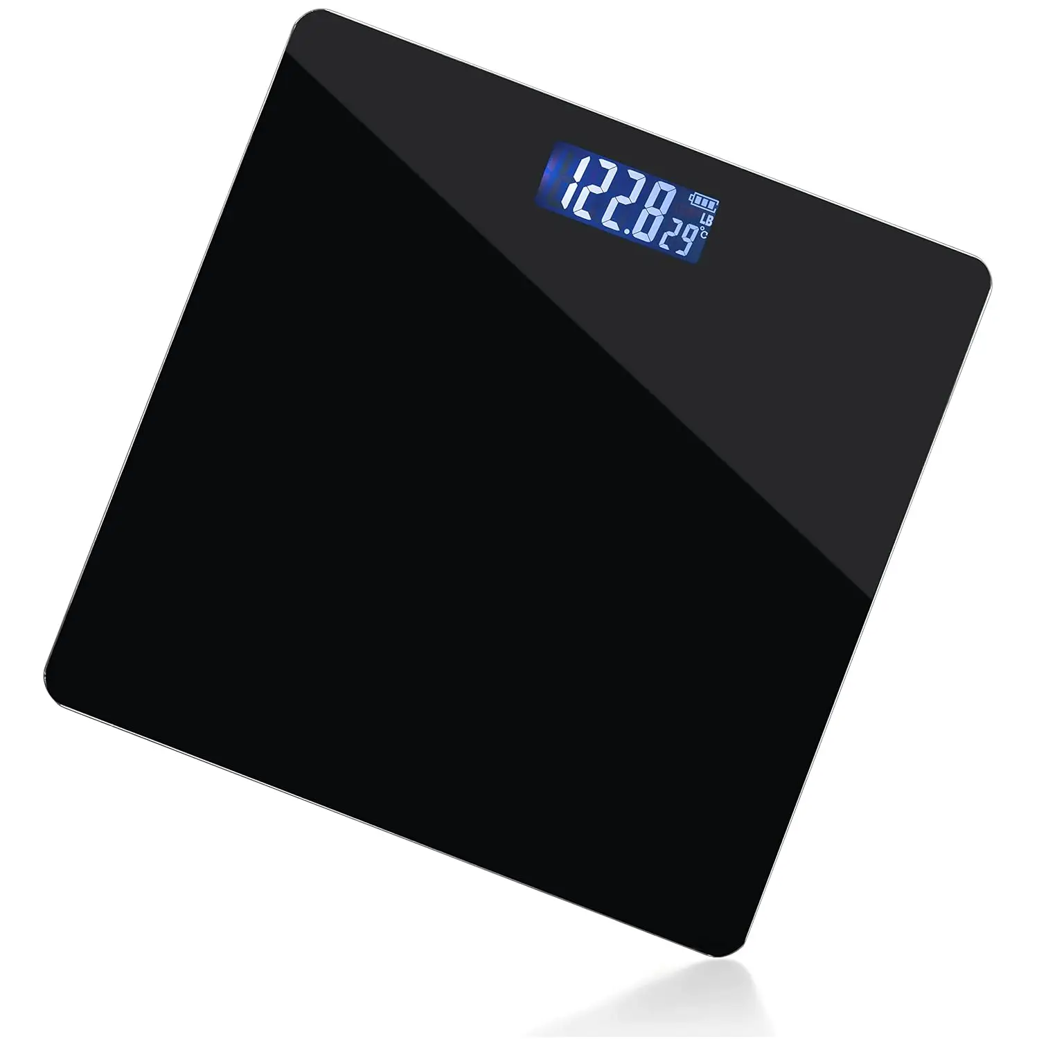 

Smart Digital Bathroom Scale with Backlit LCD, High Accuracy up to 400lb/180kg, Glass Slim Design for Home Use
